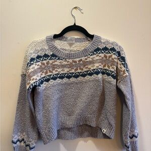 Abercrombie Kids Blue and Gray Fair Isle Sweater